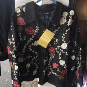 Denim & co black jean top n skirt